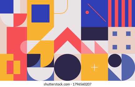 Diseño gráfico de ilustraciones digitales de un simple patrón vectorial hecho con formas y formas geométricas, genial para el diseño web, encabezado de sitio web, tarjeta de visita, invitación, afiche, impresión textil, fondo.