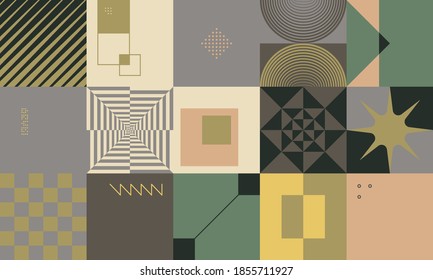 Diseño gráfico de ilustraciones digitales de un simple patrón vectorial hecho con formas y formas geométricas, genial para el diseño web, encabezado de sitio web, tarjeta de visita, invitación, afiche, impresión textil, fondo.