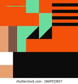 Digital artwork graphic design of simple vector pattern made with geometric shapes and forms, great for web design, website header, business card, invitation, poster, textile print, background.