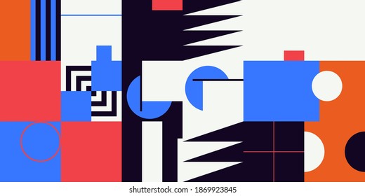 Diseño gráfico de ilustraciones digitales de un simple patrón vectorial hecho con formas y formas geométricas, genial para el diseño web, encabezado de sitio web, tarjeta de visita, invitación, afiche, impresión textil, fondo.