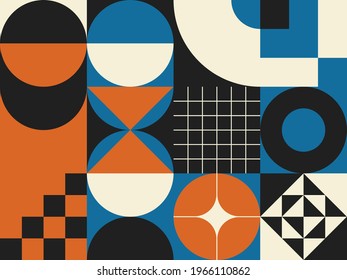 Digital artwork graphic design of simple vector pattern made with geometric shapes and forms, great for web design, website header, business card, invitation, poster, textile print, background.