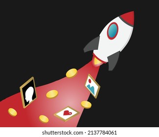 Digital artwork in digital marketplace for sales in NFT 