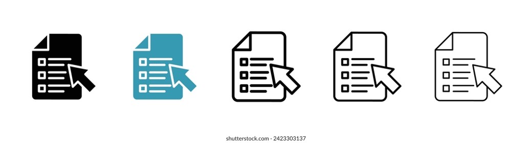 Digital Assessment Vector Icon Set. Online Testing vector symbol for UI design.