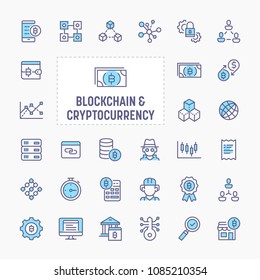 Digital Asset, Blockchain, Cryptocurrency, Encryption, Transaction And Security - Thin Line Website, Application & Presentation Icon. Simple And Minimal Vector Icon And Illustration Collection.