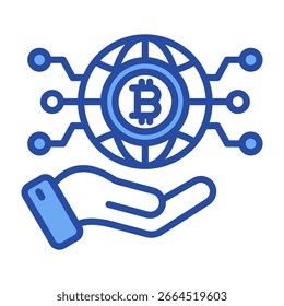 Digitales Asset-Symbol - Blaue Vektorgrafik