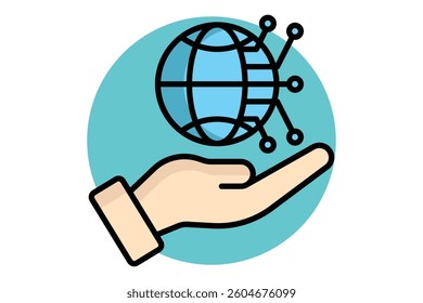 Digital asset icon. colored outline icon style. icon related to digital marketing. business elements vector illustration