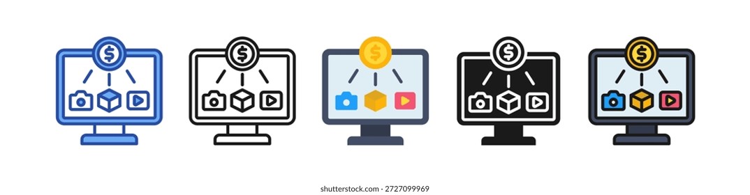 Symbol für digitale Objekte - Illustration mit mehreren Stilen