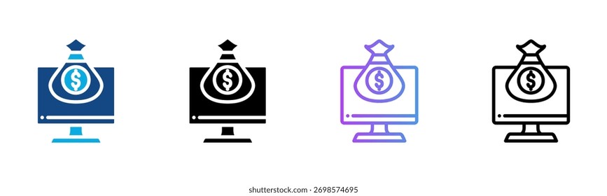 Icono de activos digitales Ilustración vectorial de estilos múltiples
