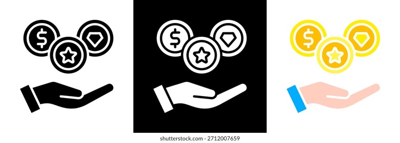 Digital Asset Icon Set Glyph vector Illustration