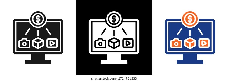 Symbolsatz für digitale Objekte (Vektorgrafik)