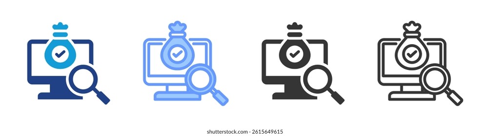 Digital Asset Indexing icon set multiple style collection