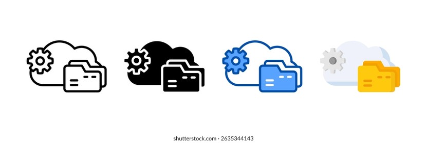 Digital asset management icon set bundle. Multi style icon collection perfect for websites, apps, and presentations. Simple vector icon collection
