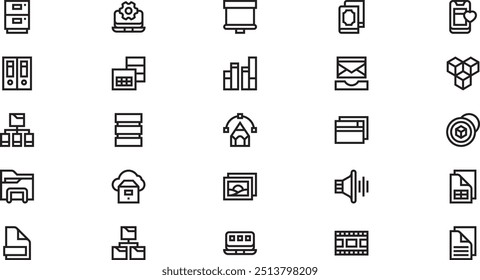 Digital asset management icons High-Quality Vector Icons Collection with Editable Stroke. Ideal for Professional and Creative Projects.