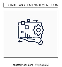 Digital Asset Management Line Icon. Electronic Media Content Management. Digital Accounts. Business Concept. Isolated Vector Illustration.Editable Stroke