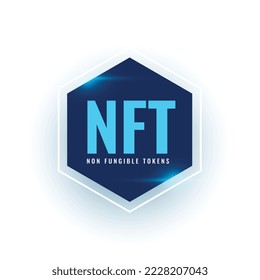 digitales Objekt NFT Blockchain Technologie Hintergrund Vektorgrafik