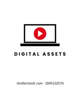 Digital Assets Computer Laptop Business Icon Design Vector