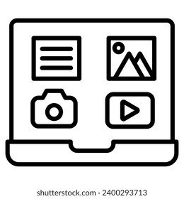 Digital Assets Icon line vector illustration