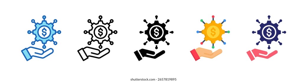 Digital Assets Icon Multiple Style Set Collection.