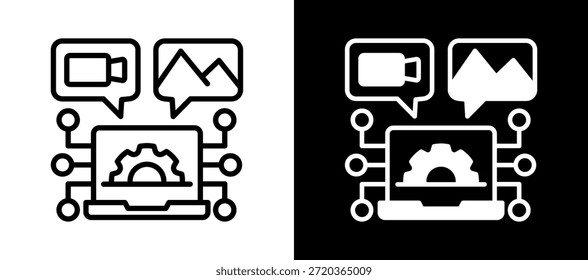 Symbol für digitale Objekte mit weißem Hintergrund, Vektorgrafik