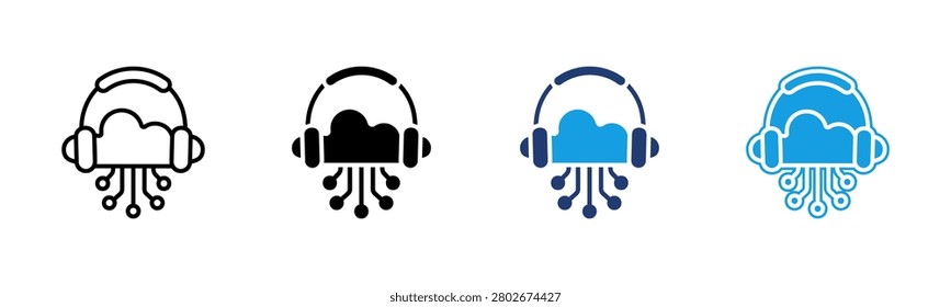 Digital Assistance icon multiple style collection