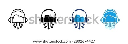 Digital Assistance icon multiple style collection