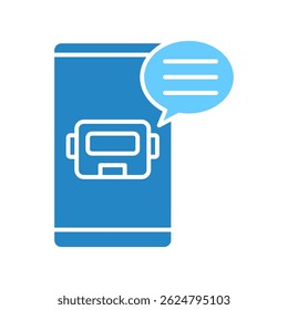 Digital Assistant dual tone blue color, mini illustration icon. use for modern concept, print, UI, UX kit, web and app development. Vector EPS 10, related to artificial intelligence, technology theme