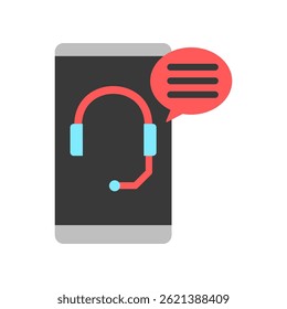 Asistente digital de color plano, mini icono de ilustración. uso para concepto moderno, impresión, interfaz de usuario, kit de UX, Web y desarrollo de App. Vector EPS 10, relacionado con la inteligencia artificial, tema de tecnología