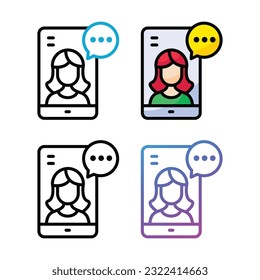 Digital assistant icon design in four variation color