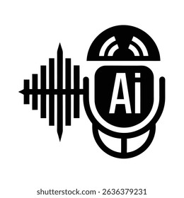 Digital assistant icon with sound waves voice command and ai helper vector design

