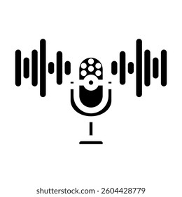 digital assistant microphone ai integration glyph icon vector. digital assistant microphone ai integration sign. isolated symbol illustration