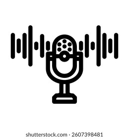 digital assistant microphone ai integration line icon vector. digital assistant microphone ai integration sign. isolated contour symbol black illustration