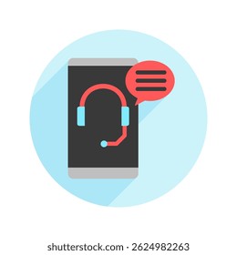 Digital Assistant rounded color, mini illustration icon. use for modern concept, print, UI, UX kit, web and app development. Vector EPS 10, related to artificial intelligence, technology theme