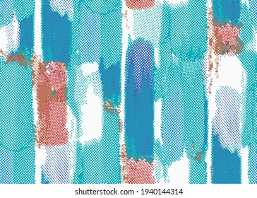 Digital Atelier Retro Brush Texture Organic Nature Texture Geometric Pattern Design In Vector
