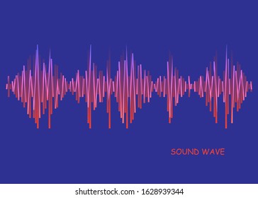 Digital audio concept of music technology wave logo. Colorful pulse music player equalizer background. Trend neon wave lines, design elements