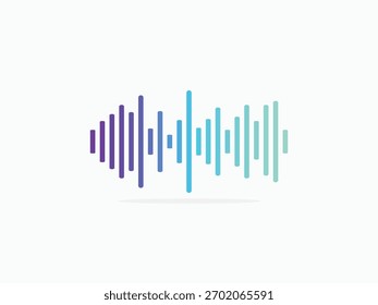 Digital audio equalizer bars vector icon. Modern sound wave graphic with vibrant gradient colors for music, recording, or voice recognition apps