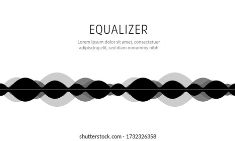 Digital audio spectrum. Futuristic equalizer illustration. Music beat. High frequency vibrations waveform icon.