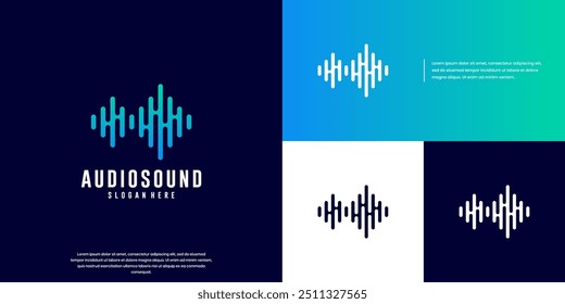 digital audio symbol display, sound wave technology, vector design illustration.