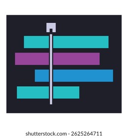 Estação de trabalho de áudio digital exibindo faixas de áudio coloridas com um indicador de reprodução indicando a posição de reprodução atual