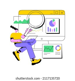 Digital auditing abstract concept vector illustration. Digital accountancy service, business auditing online, internet marketing audit, company website, UI element, menu design abstract metaphor.