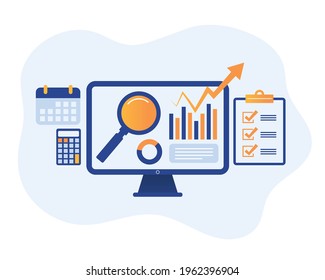 digital auditing - demand analysts - business tax - flat illustration