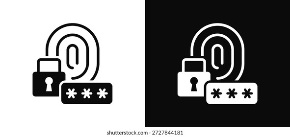 Digital Authentication Icon Set Black And White