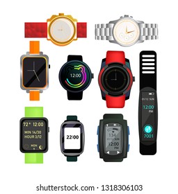 Digital and automatic watches set. Collection for fashion accessory. Can be used for topics like time, gift, deadline