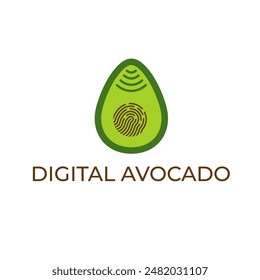 digital avocado concept simple vector illustration
