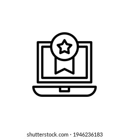 Icono de premios digitales con estilo de línea. Vector