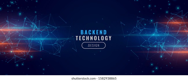 digital backend technology concept particle background design