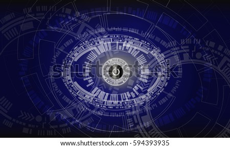 digital  background, abstract light hi tech pixel internet technology,security concept, Cyber data digital computer. eye scan virus,start buttom