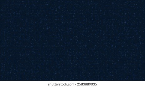 Digital background with blue glowing particles on dark surface, futuristic technology data visualization. Vector illustration.