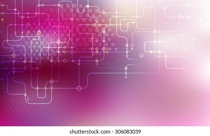 Digital background with colorful network dots and lines