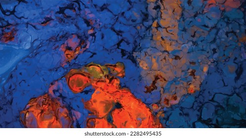 Fondo digital de líneas curvadas, Arte fluido, Fondo de color líquido, Efecto de pintura líquido, Fondo marcado