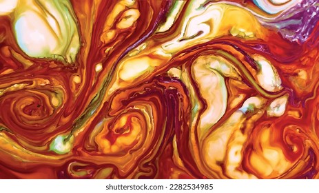 Digital background of curved lines, Fluid art, Liquid color backdrop, Liquid paint effect, Marbled background